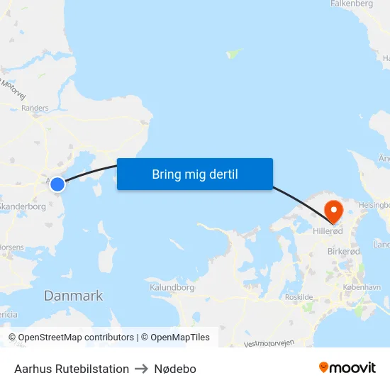 Aarhus Rutebilstation to Nødebo map