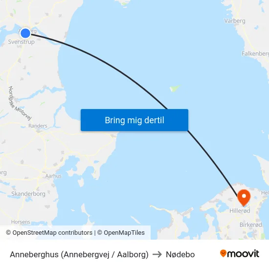 Anneberghus (Annebergvej / Aalborg) to Nødebo map