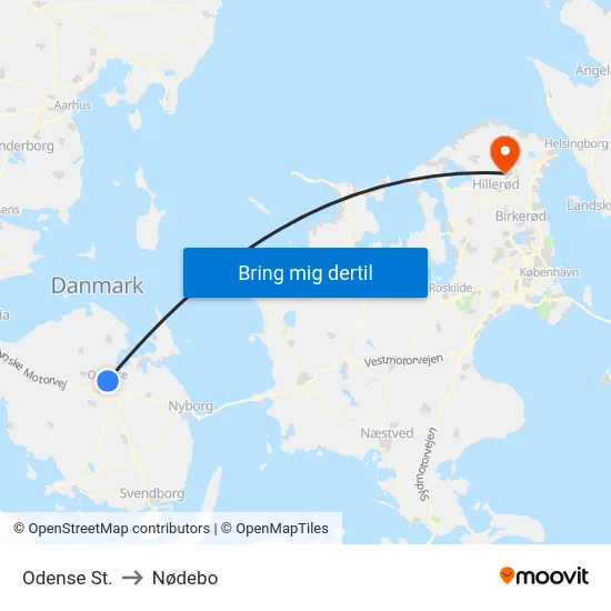 Odense St. to Nødebo map