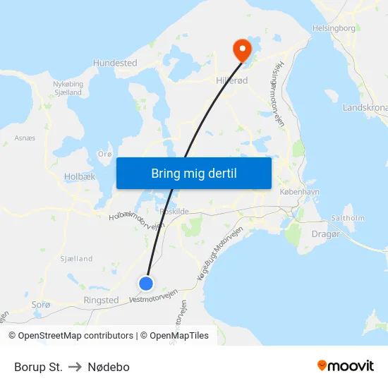 Borup St. to Nødebo map