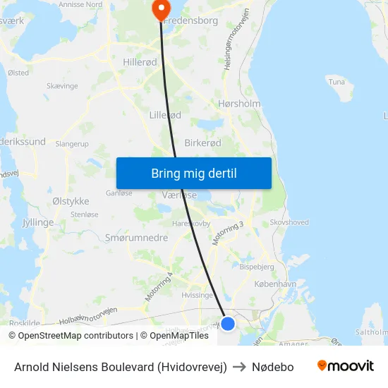 Arnold Nielsens Boulevard (Hvidovrevej) to Nødebo map