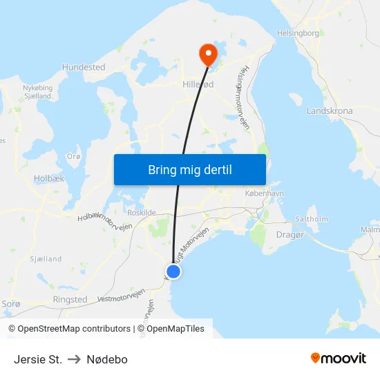 Jersie St. to Nødebo map