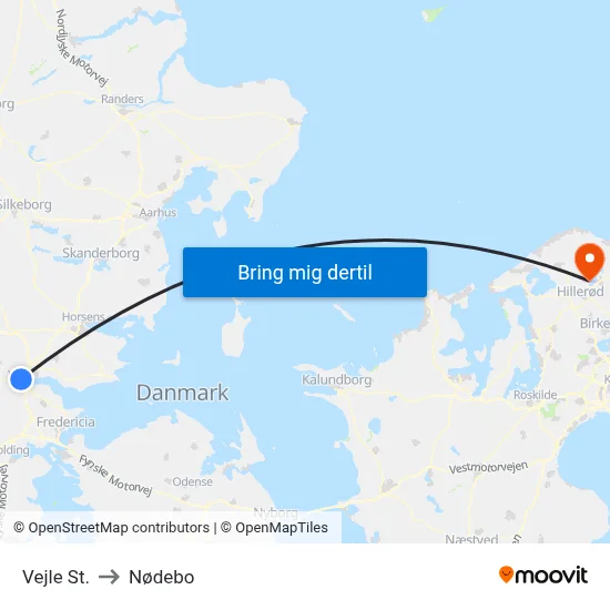 Vejle St. to Nødebo map