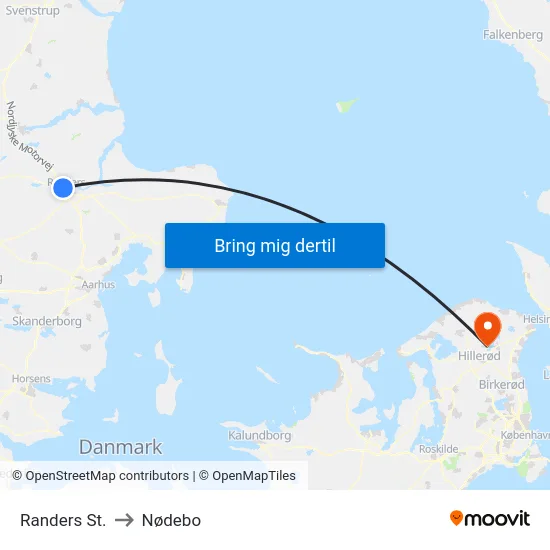 Randers St. to Nødebo map