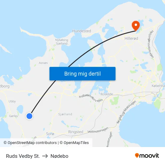 Ruds Vedby St. to Nødebo map