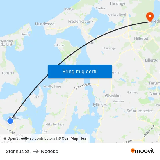 Stenhus St. to Nødebo map