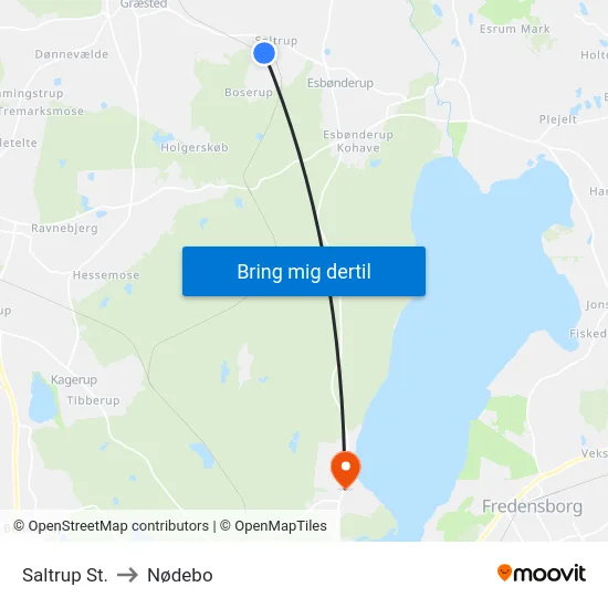 Saltrup St. to Nødebo map