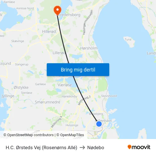 H.C. Ørsteds Vej (Rosenørns Allé) to Nødebo map