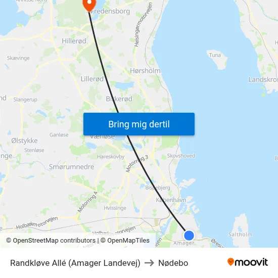 Randkløve Allé (Amager Landevej) to Nødebo map