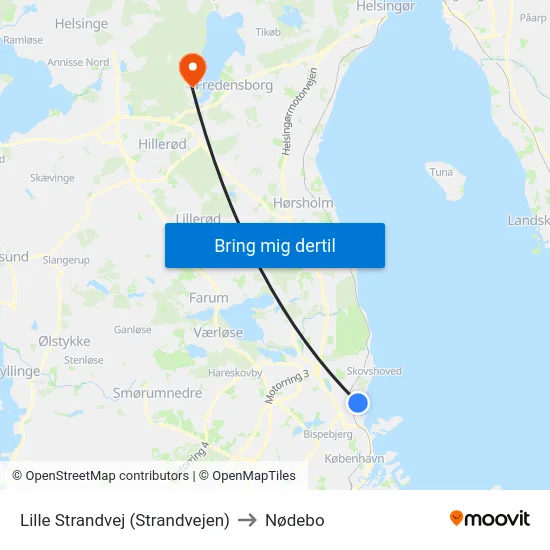 Lille Strandvej (Strandvejen) to Nødebo map