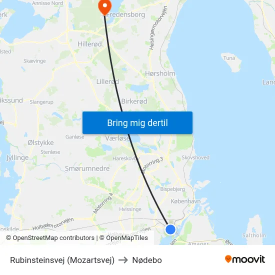 Rubinsteinsvej (Mozartsvej) to Nødebo map