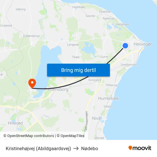 Kristinehøjvej (Abildgaardsvej) to Nødebo map