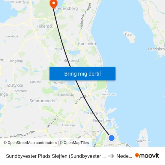 Sundbyvester Plads Sløjfen (Sundbyvester Plads) to Nødebo map