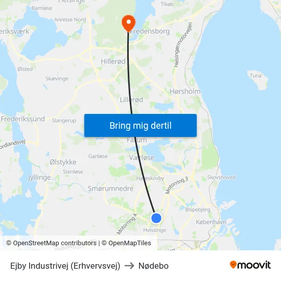 Ejby Industrivej (Erhvervsvej) to Nødebo map