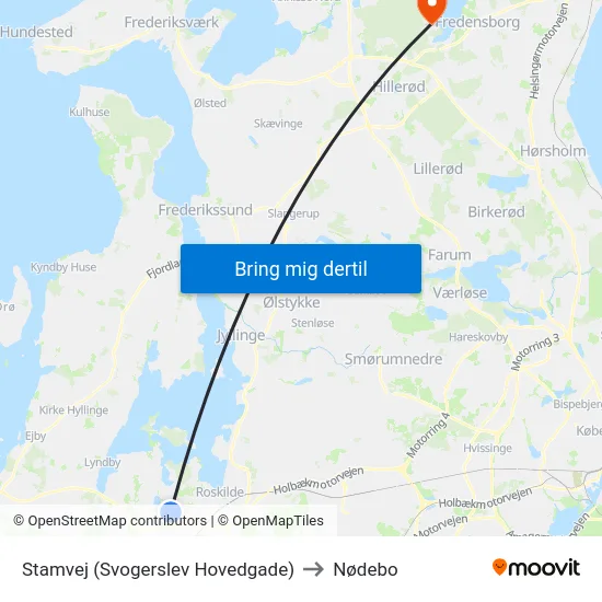 Stamvej (Svogerslev Hovedgade) to Nødebo map