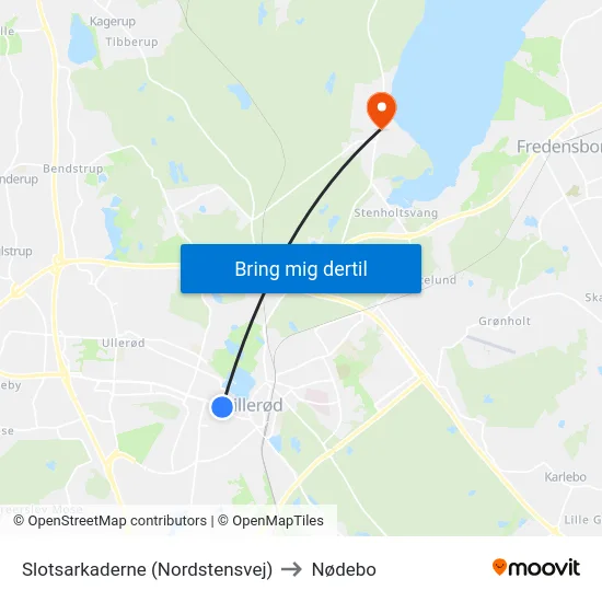 Slotsarkaderne (Nordstensvej) to Nødebo map