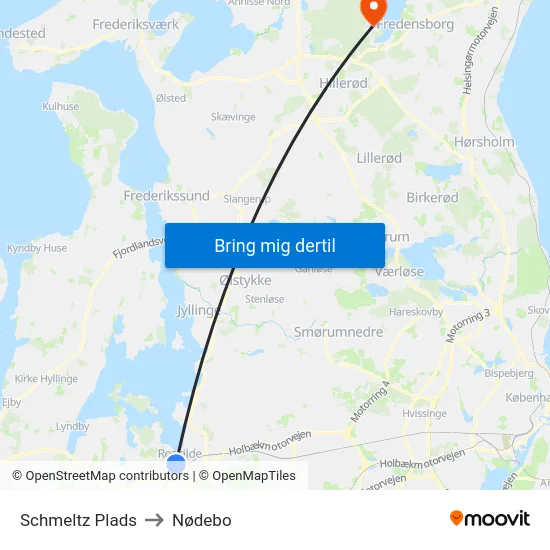Schmeltz Plads to Nødebo map