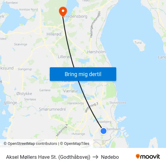 Aksel Møllers Have St. (Godthåbsvej) to Nødebo map