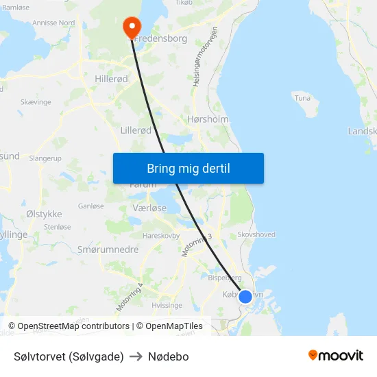 Sølvtorvet (Sølvgade) to Nødebo map