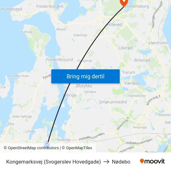 Kongemarksvej (Svogerslev Hovedgade) to Nødebo map