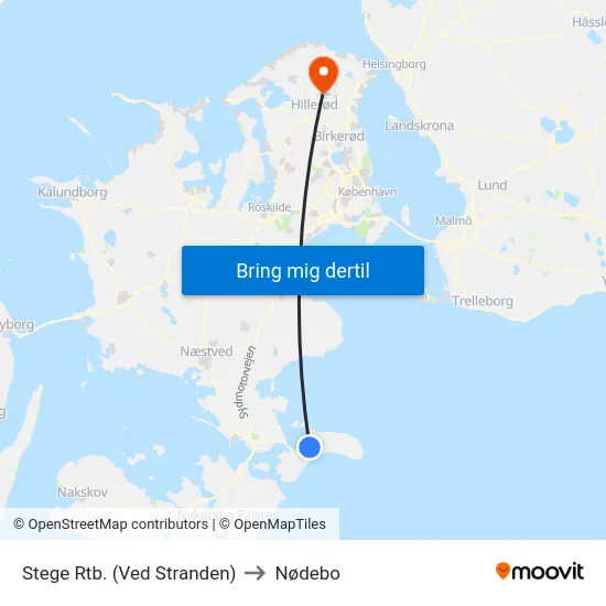 Stege Rtb. (Ved Stranden) to Nødebo map