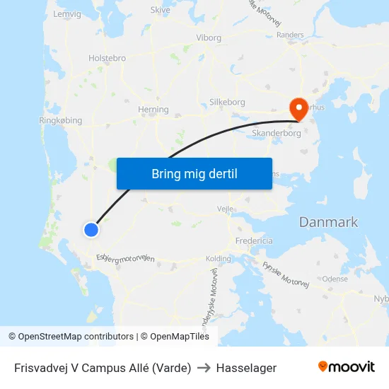 Frisvadvej V Campus Allé (Varde) to Hasselager map