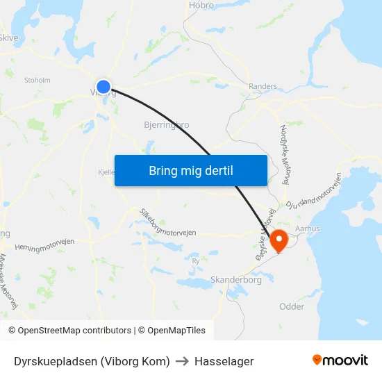 Dyrskuepladsen (Viborg Kom) to Hasselager map