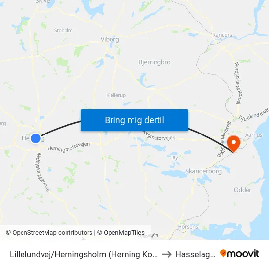 Lillelundvej/Herningsholm (Herning Kom) to Hasselager map