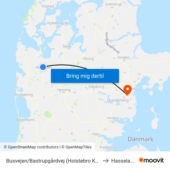 Busvejen/Bastrupgårdvej (Holstebro Kom) to Hasselager map