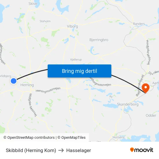 Skibbild (Herning Kom) to Hasselager map