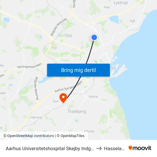 Aarhus Universitetshospital Skejby Indgang G to Hasselager map