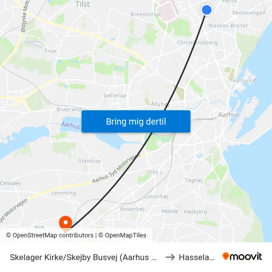 Skelager Kirke/Skejby Busvej (Aarhus Kom) to Hasselager map