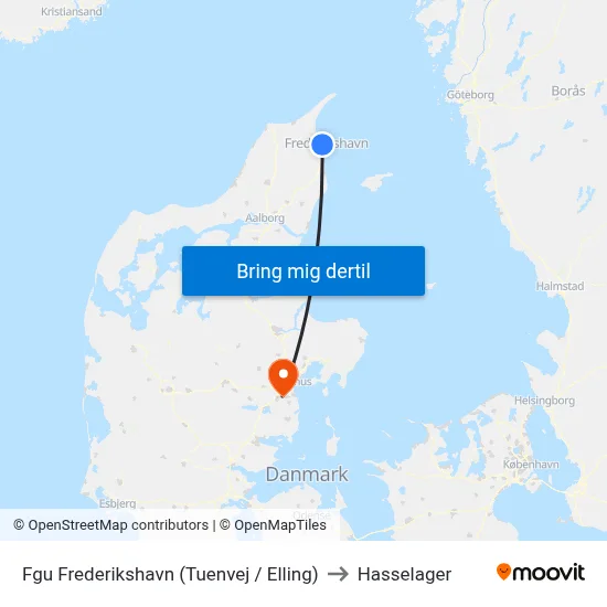 Fgu Frederikshavn (Tuenvej / Elling) to Hasselager map