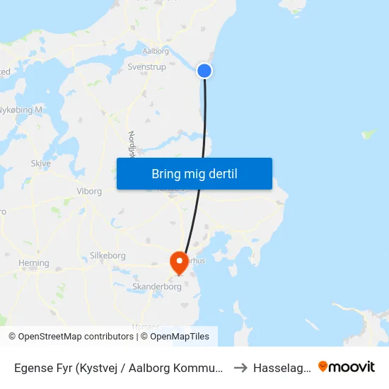 Egense Fyr (Kystvej / Aalborg Kommune) to Hasselager map