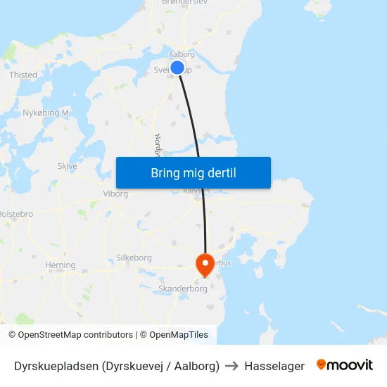 Dyrskuepladsen (Dyrskuevej / Aalborg) to Hasselager map