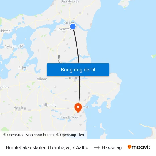 Humlebakkeskolen (Tornhøjvej / Aalborg) to Hasselager map