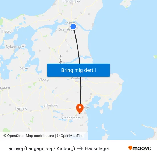 Tarmvej (Langagervej / Aalborg) to Hasselager map
