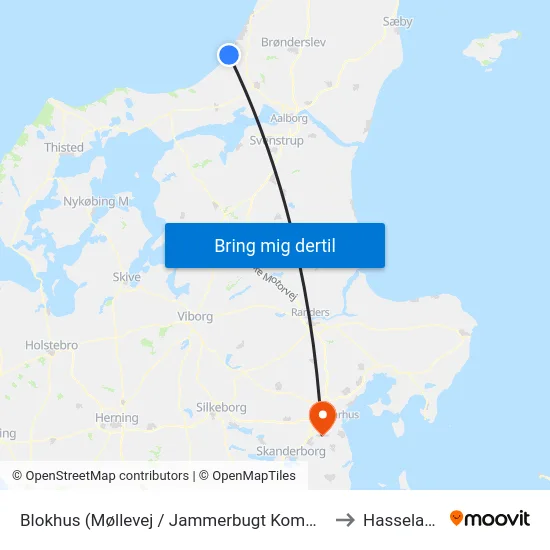 Blokhus (Møllevej / Jammerbugt Kommune) to Hasselager map
