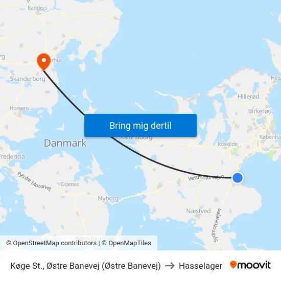 Køge St., Østre Banevej (Østre Banevej) to Hasselager map