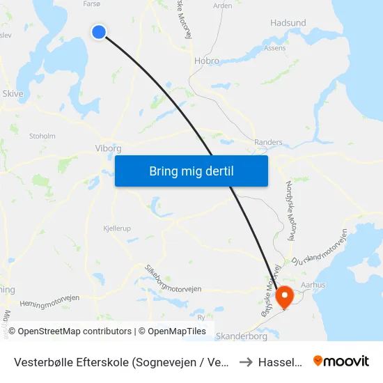 Vesterbølle Efterskole (Sognevejen / Vesthimmerl) to Hasselager map
