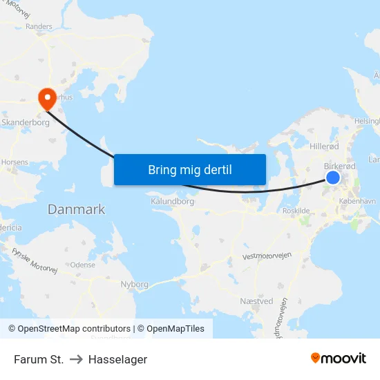 Farum St. to Hasselager map