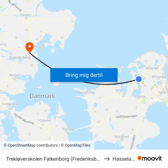 Trekløverskolen Falkenborg (Frederiksborggade) to Hasselager map