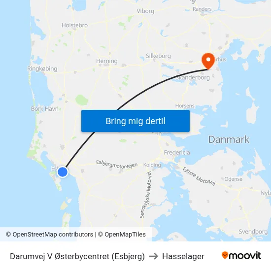 Darumvej V Østerbycentret (Esbjerg) to Hasselager map