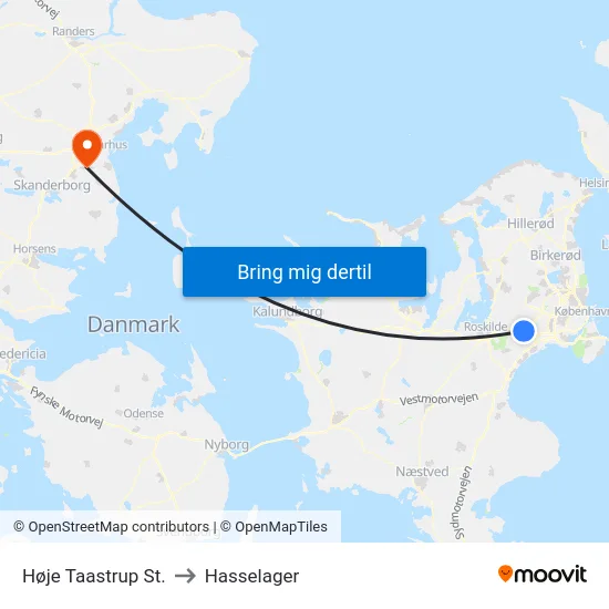 Høje Taastrup St. to Hasselager map