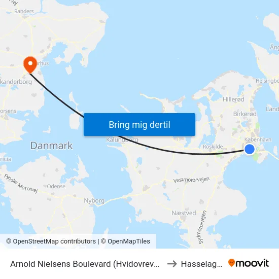 Arnold Nielsens Boulevard (Hvidovrevej) to Hasselager map