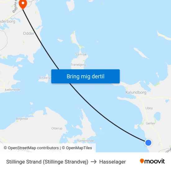 Stillinge Strand (Stillinge Strandvej) to Hasselager map
