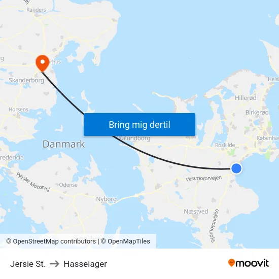 Jersie St. to Hasselager map