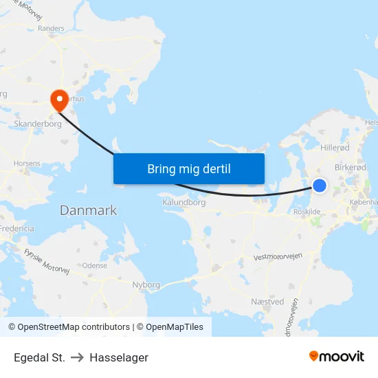 Egedal St. to Hasselager map