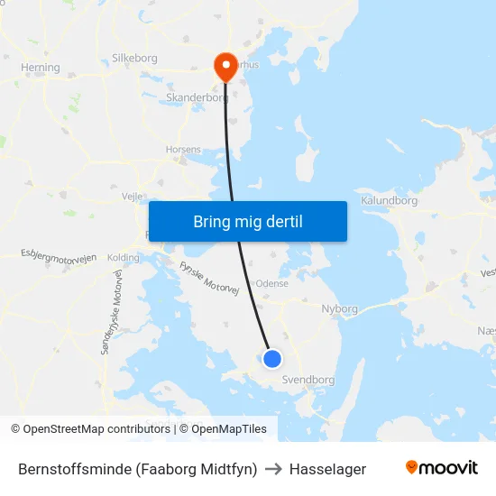 Bernstoffsminde (Faaborg Midtfyn) to Hasselager map