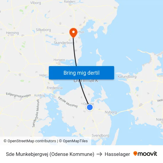 Sde Munkebjergvej (Odense Kommune) to Hasselager map